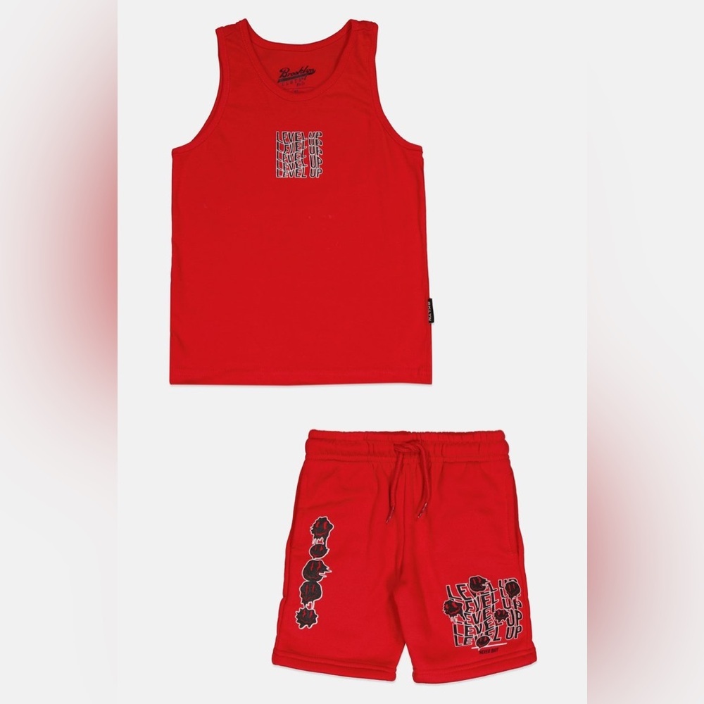 Brooklyn Cloth Red Tank Top and Shorts Level Up Matching Set size 5